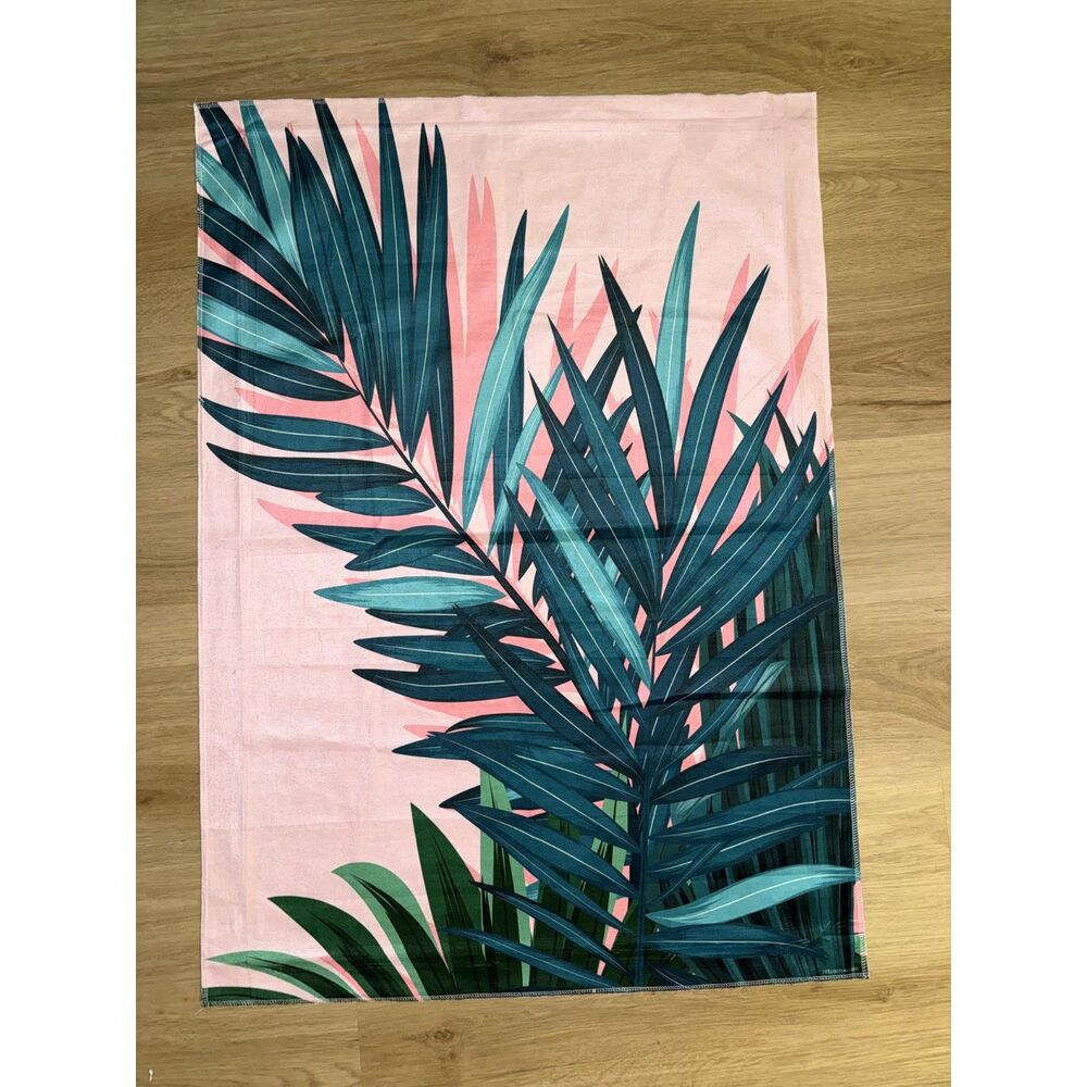 Tapestry Botanical Tropical Palm Pink Green wall display Decor 39x28